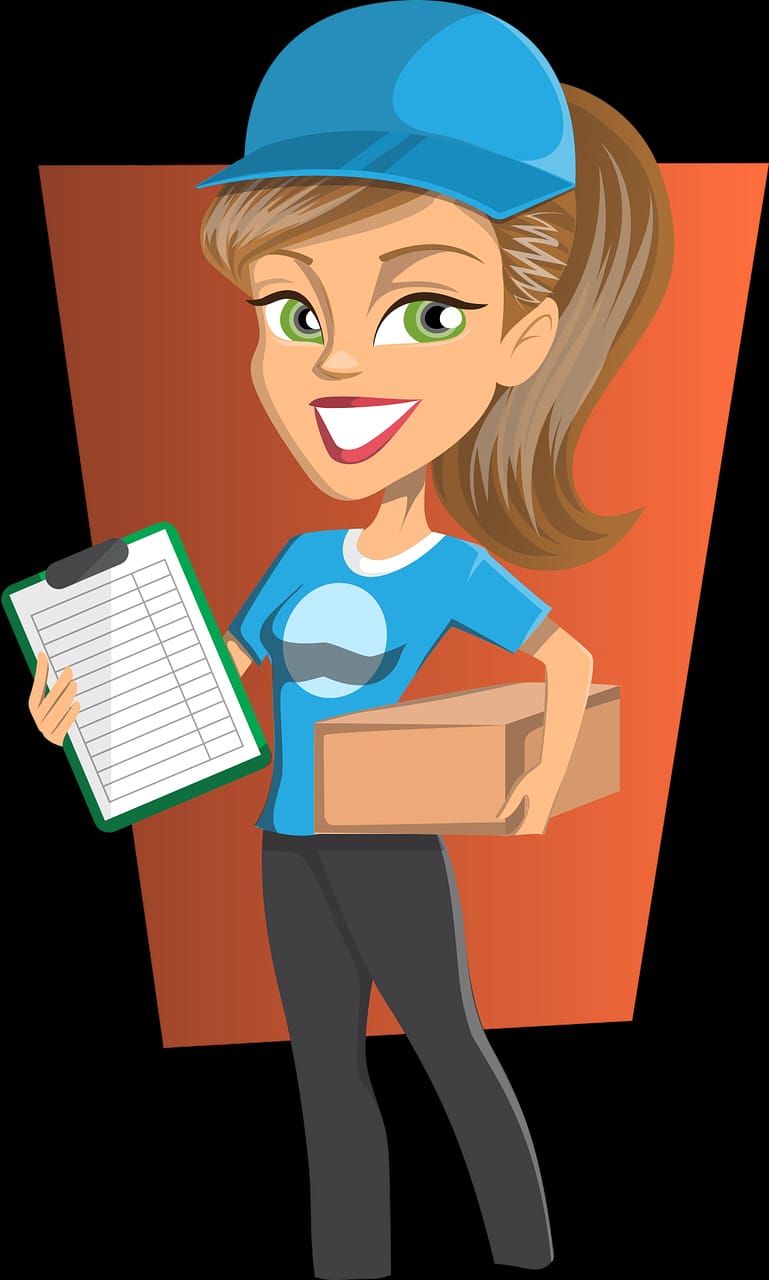 delivery, girl, courier
